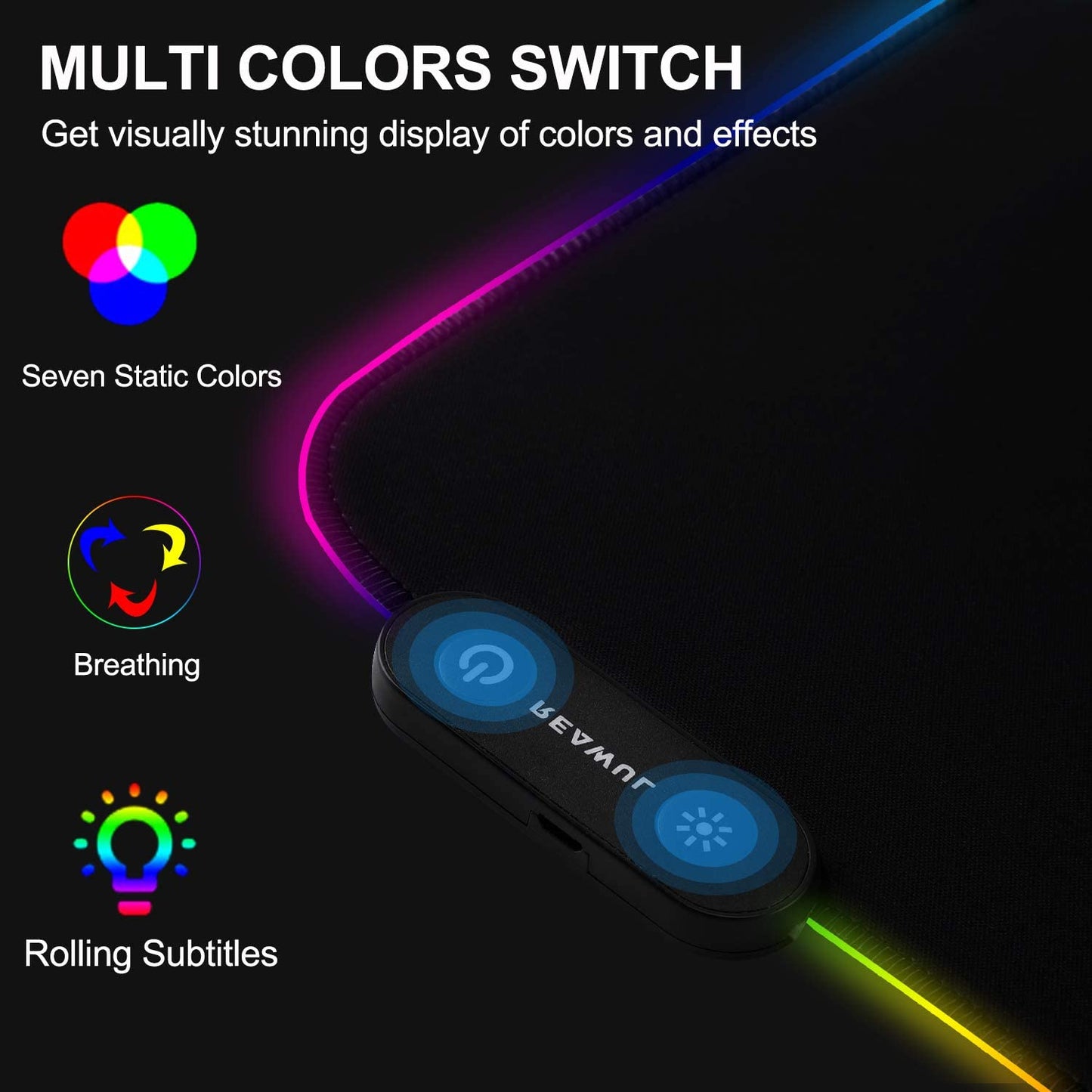 Ultimate Large RGB Gaming Mouse Pad - 14 Vibrant Modes, Oversized LED Glow, Anti-Slip, Waterproof Surface - Extra Large 31.5 x 11.8 Inch Soft Keyboard & Mouse Mat