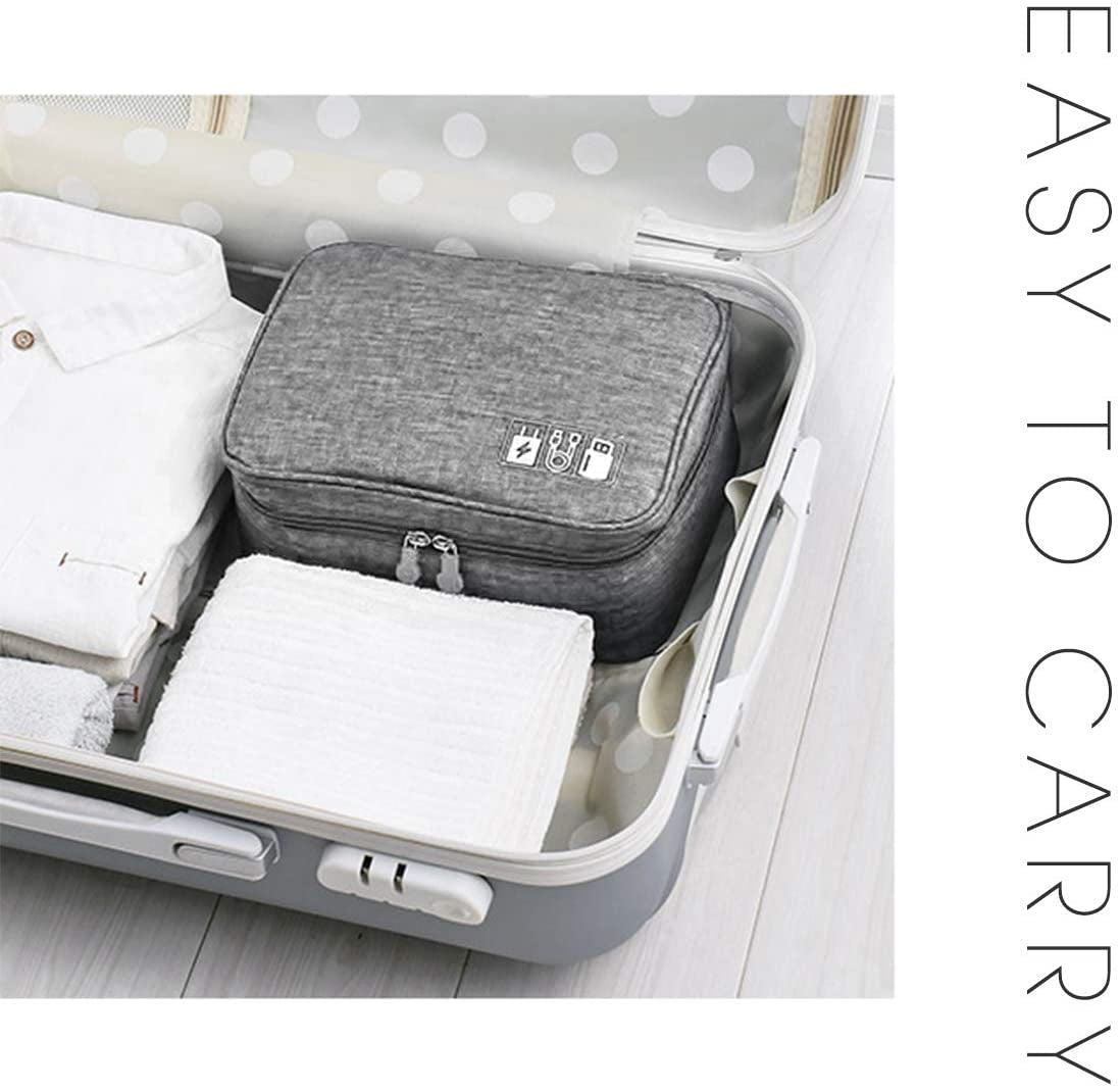 Ultimate Electronics Organizer - Three-Layer Travel Bag for iPad Mini, Kindle, Hard Drives, Cables & Chargers