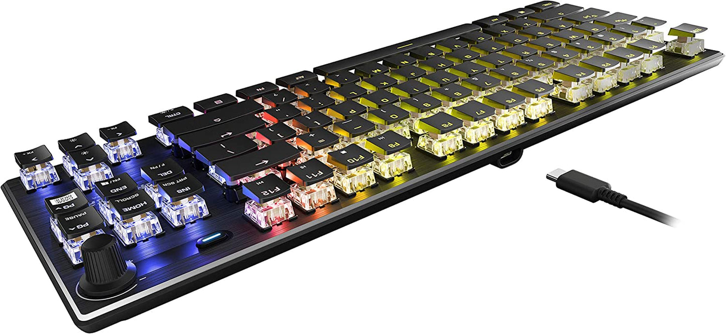 Vulcan TKL Tactile Gaming Keyboard - Compact Tenkeyless Design with Titan Optical Switches, RGB AIMO Lighting, and Durable Aluminum Top Plate - Detachable USB-C Cable - Sleek Black Finish