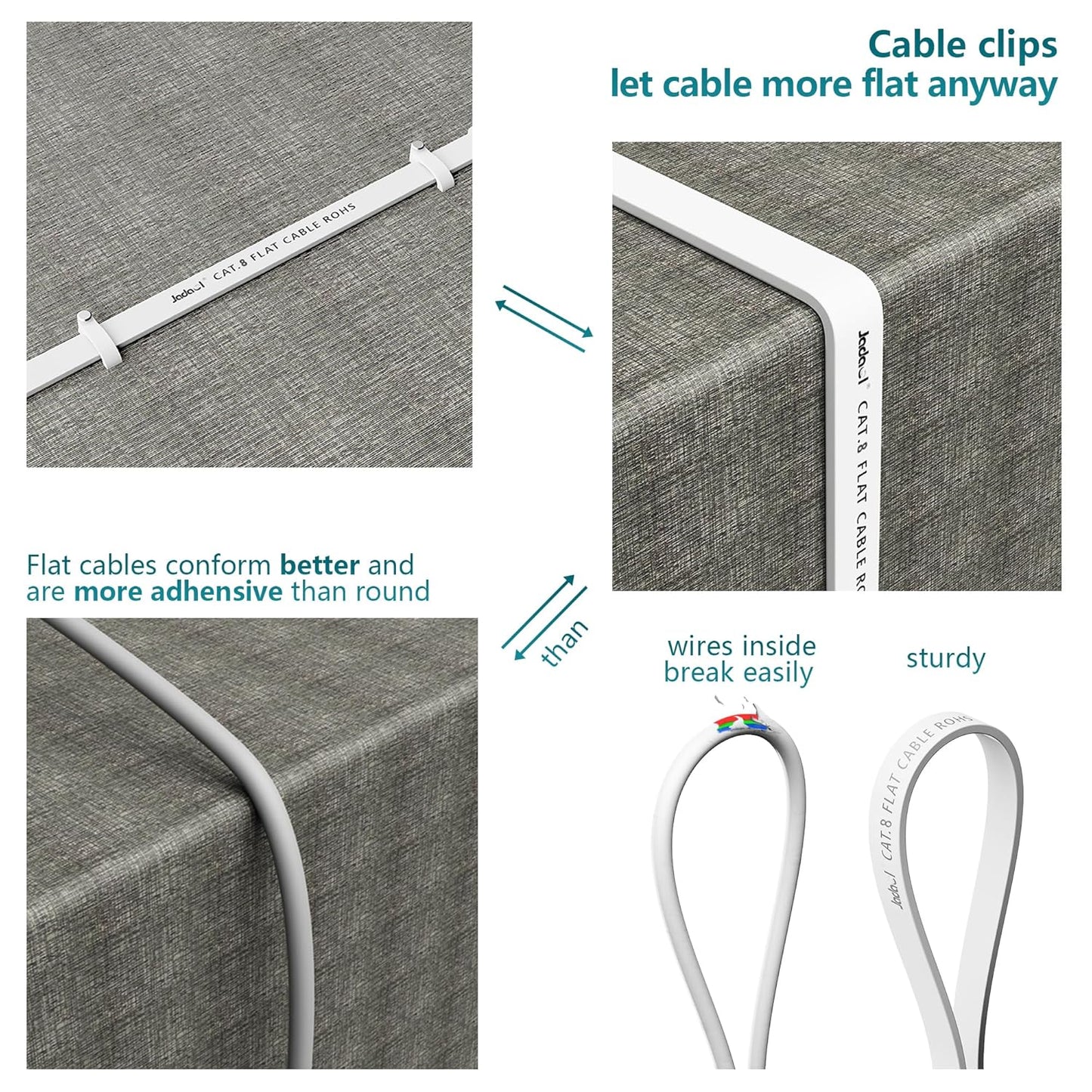 Ultra-Fast Cat8 Ethernet Cable - 25FT Heavy Duty Outdoor/Indoor, 40Gbps, Weatherproof & UV Resistant for Gaming & Streaming