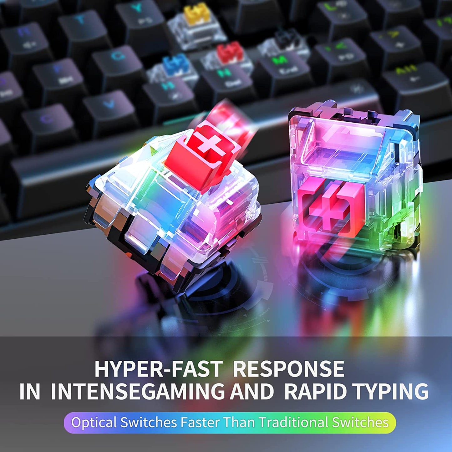 Ultra-Compact TH61 60% RGB Mechanical Gaming Keyboard - Fully Programmable Wired Mini Keyboard in Black
