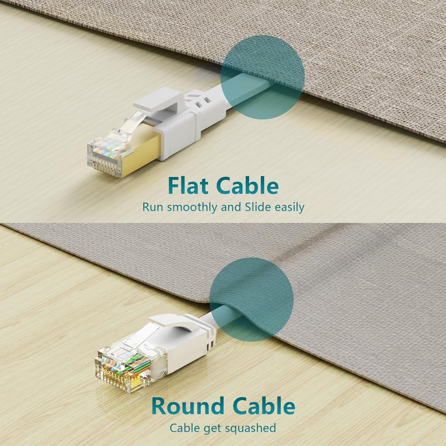 Ultra-Fast Cat8 Ethernet Cable - 25FT Heavy Duty Outdoor/Indoor, 40Gbps, Weatherproof & UV Resistant for Gaming & Streaming