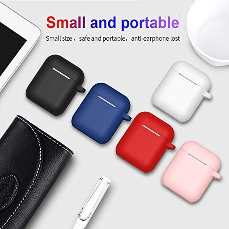 Premium Black Silicone Case for Apple AirPods 1 & 2 - Front LED Visible, Compatible with Wireless & Wired Charging