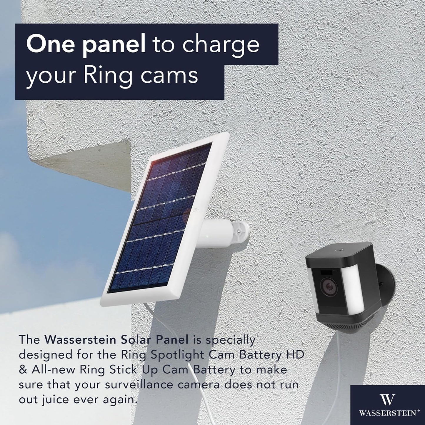Upgrade Your Ring Camera with Our 2W 5V Solar Panel – Never Run Out of Power Again! (1-Pack, White)