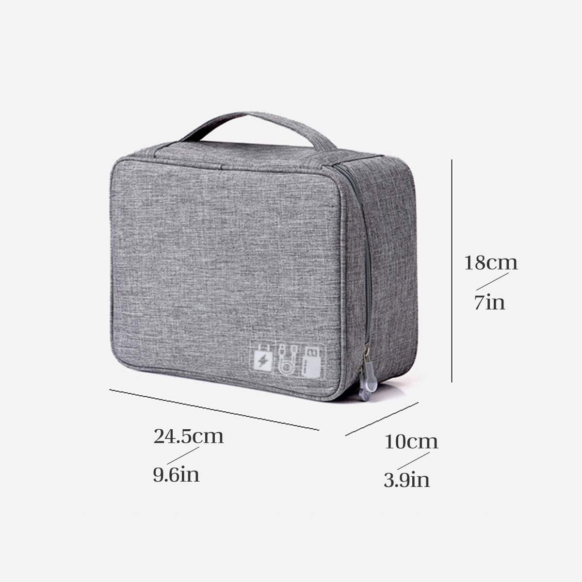 Ultimate Electronics Organizer - Three-Layer Travel Bag for iPad Mini, Kindle, Hard Drives, Cables & Chargers
