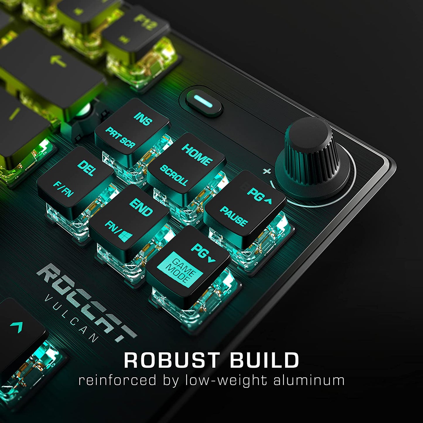 Vulcan TKL Tactile Gaming Keyboard - Compact Tenkeyless Design with Titan Optical Switches, RGB AIMO Lighting, and Durable Aluminum Top Plate - Detachable USB-C Cable - Sleek Black Finish