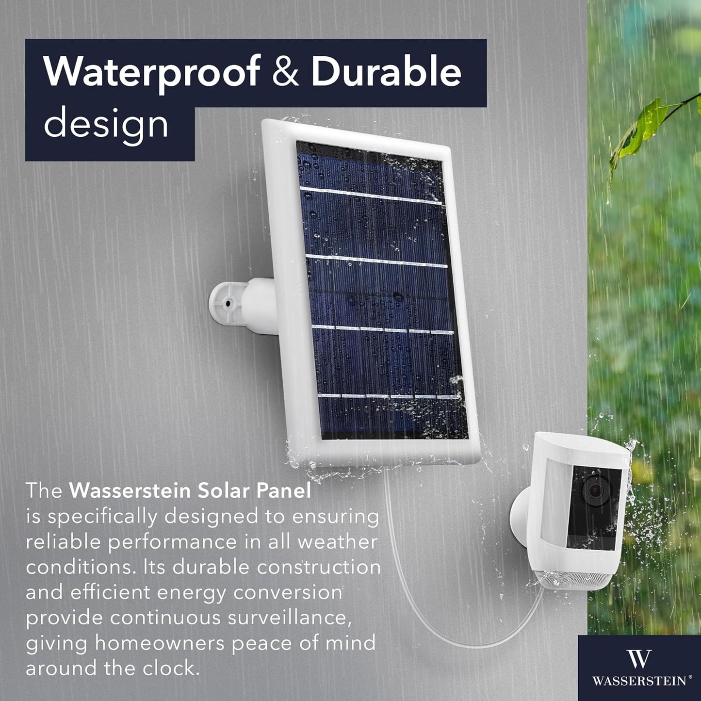 Upgrade Your Ring Camera with Our 2W 5V Solar Panel – Never Run Out of Power Again! (1-Pack, White)