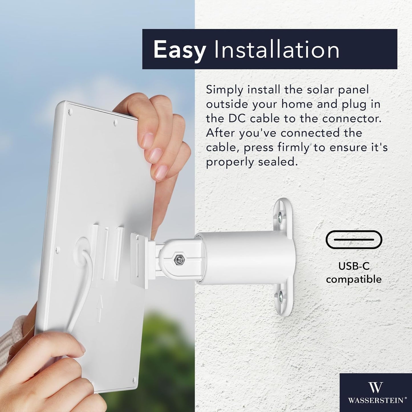Upgrade Your Ring Camera with Our 2W 5V Solar Panel – Never Run Out of Power Again! (1-Pack, White)