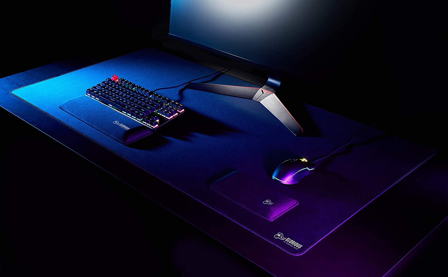 Extra Large 3XL Gaming Mouse Pad - Premium Black Cloth with Stitched Edges, 24"x48" for Ultimate Gaming Experience