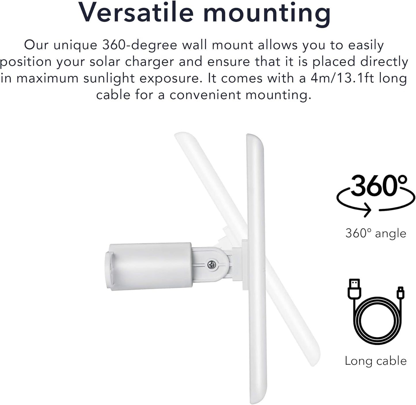 Upgrade Your Ring Camera with Our 2W 5V Solar Panel – Never Run Out of Power Again! (1-Pack, White)