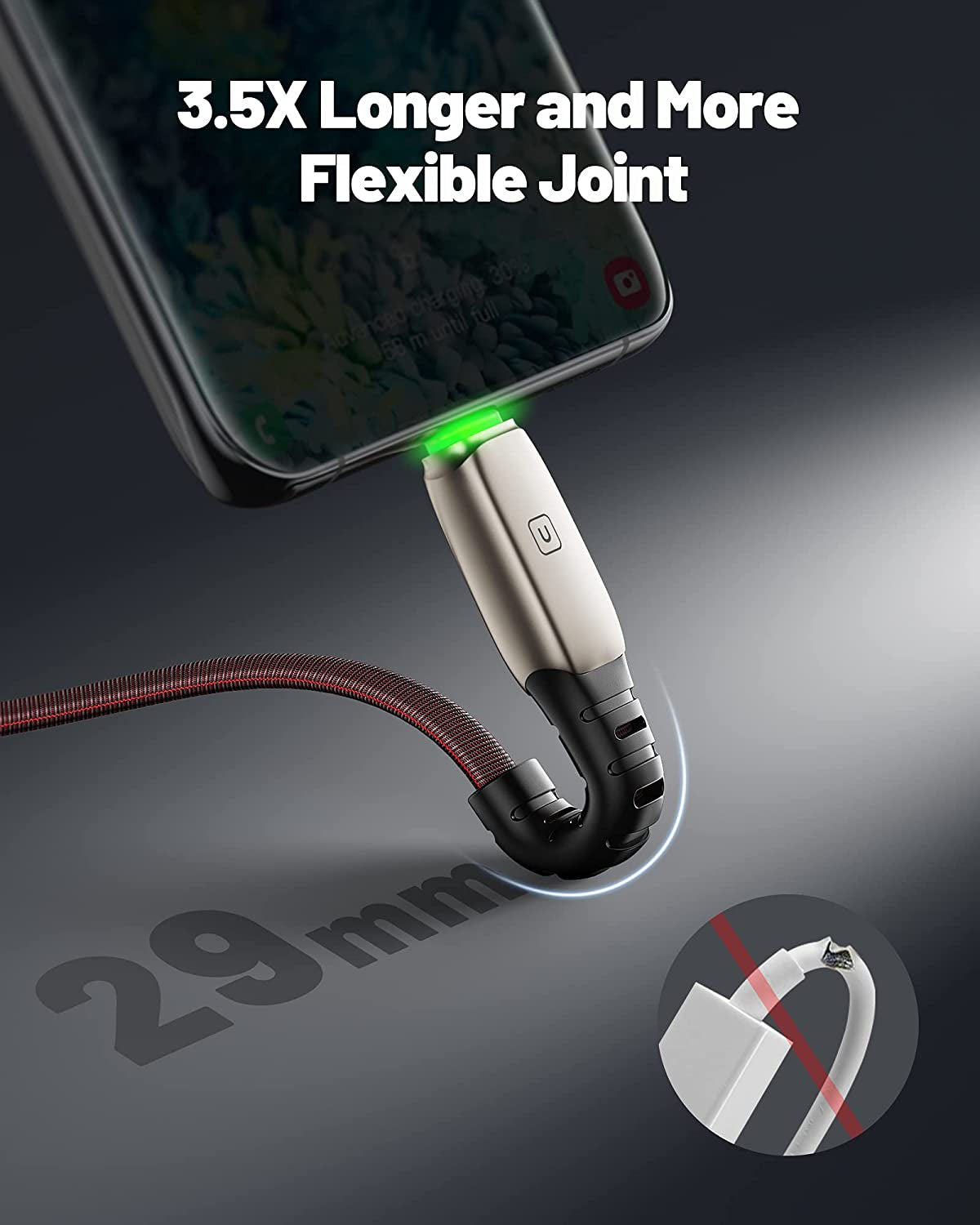 5-Pack USB Type C Cables - Fast Charging 3.1A QC3.0 - Durable Nylon, 1.6ft to 6.6ft, Compatible with Samsung Galaxy S20/S10/S9/S8, Note 10/9, LG, Google Pixel and More
