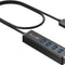 H302S USB 3.0 Hub - 2Ft Cable, Fast Data Transfer Multi-Port Expander for Laptop, Compatible with Windows PC, Mac, Printer, Mobile HDD