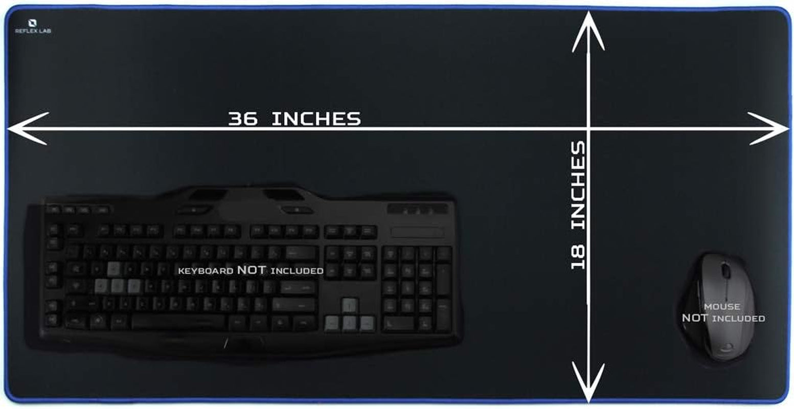 Extra Large XXXL Gaming Mouse Pad - Ultra Thick 5mm, Waterproof, Stitched Edges - 36"x18" Blue Mouse Mat for Ultimate Gaming Experience