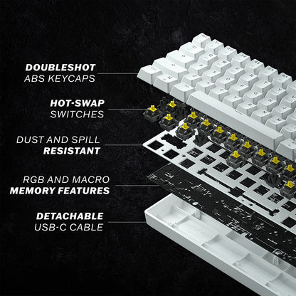 GK61 RGB Mechanical Gaming Keyboard - 61 Keys Wired Programmable with Gateron Optical Brown Switches for PC/Mac Gamers