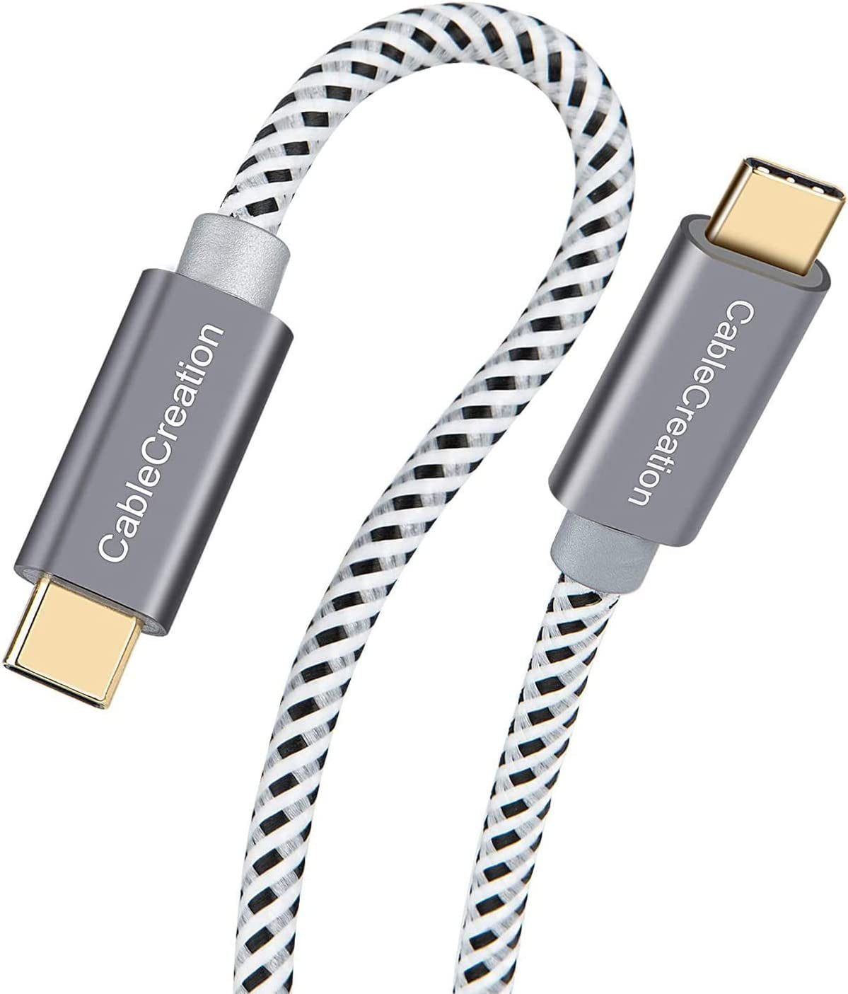 10Ft USB C to USB C Cable - 60W Fast Charging, Braided Design, Compatible with MacBook Pro, Galaxy S20/S10/S9, Note 10, Pixel 3XL - Space Gray