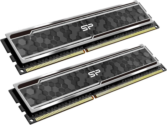 Silicon Power 16GB (2x8GB) DDR4 Gaming RAM - 3200MHz with Heatsink, Camouflage Grey - High Performance Desktop Memory Module