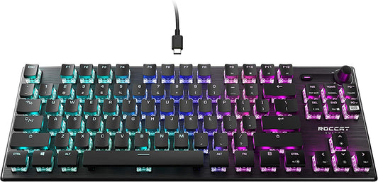 Vulcan TKL Tactile Gaming Keyboard - Compact Tenkeyless Design with Titan Optical Switches, RGB AIMO Lighting, and Durable Aluminum Top Plate - Detachable USB-C Cable - Sleek Black Finish