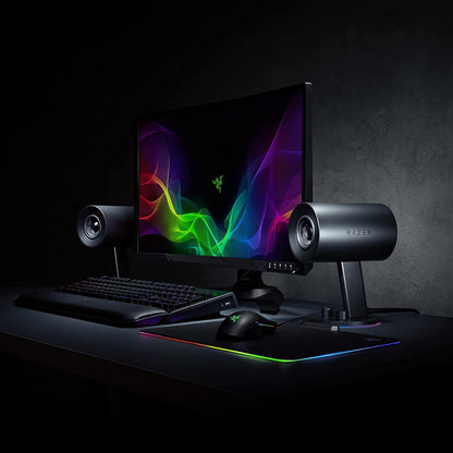 Nommo Chroma - High-Performance 2.0 PC Gaming Speakers with Custom Glass Fiber Drivers and Rear-Facing Bass Ports - Adjustable Bass Knob and Chroma Lighting - Sleek Black Design