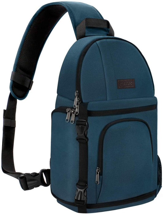 Deep Teal Shockproof Camera Sling Bag - Versatile DSLR/SLR/Mirrorless Photography Backpack with Tripod Holder & Removable Modular Inserts for Canon, Nikon, Sony, Fuji