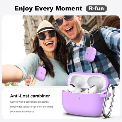 Lavender Silicone Protective Case for AirPods Pro 1st & 2nd Gen with Cleaner Kit and Keychain - Stylish Accessory for Men and Women