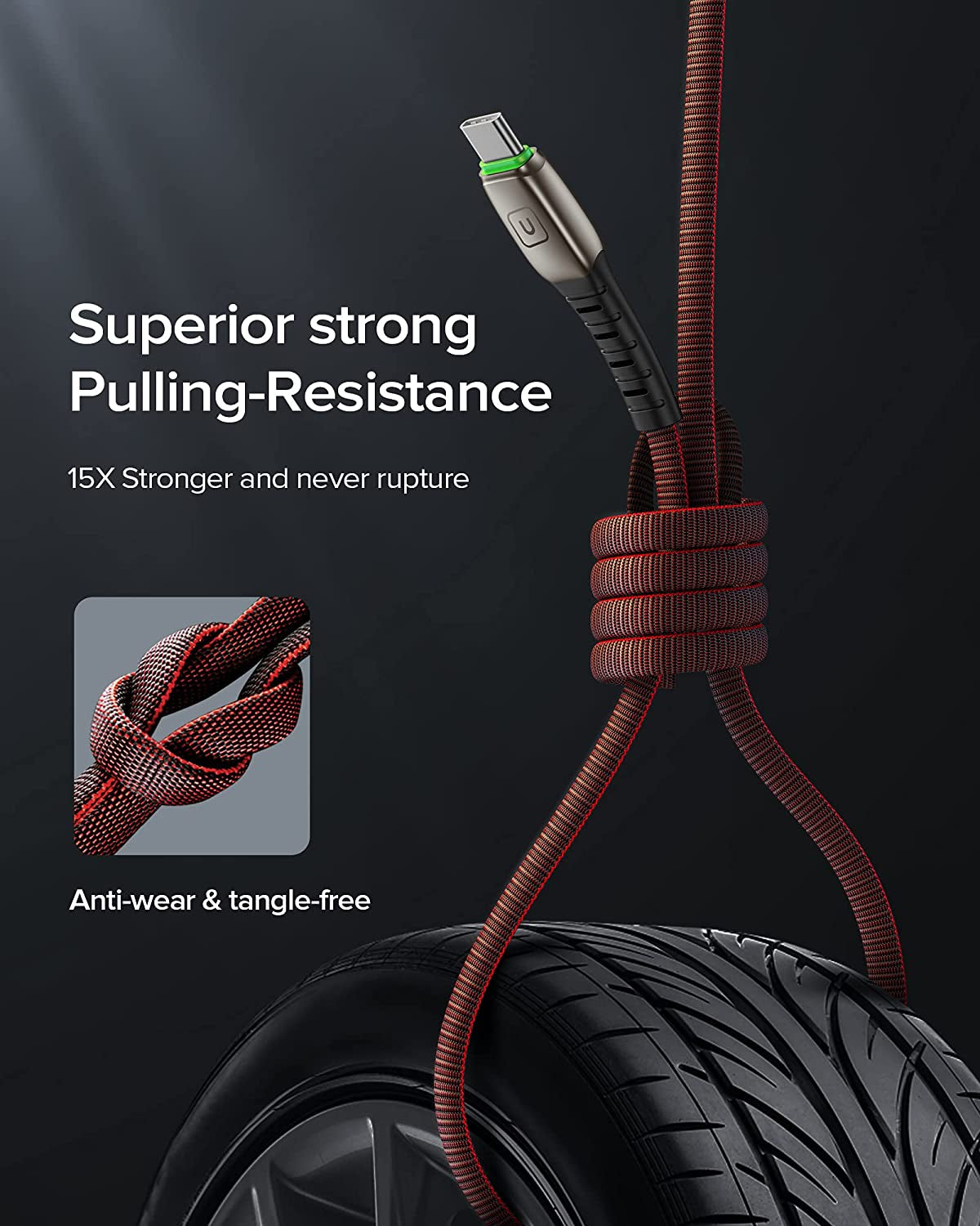 5-Pack USB Type C Cables - Fast Charging 3.1A QC3.0 - Durable Nylon, 1.6ft to 6.6ft, Compatible with Samsung Galaxy S20/S10/S9/S8, Note 10/9, LG, Google Pixel and More