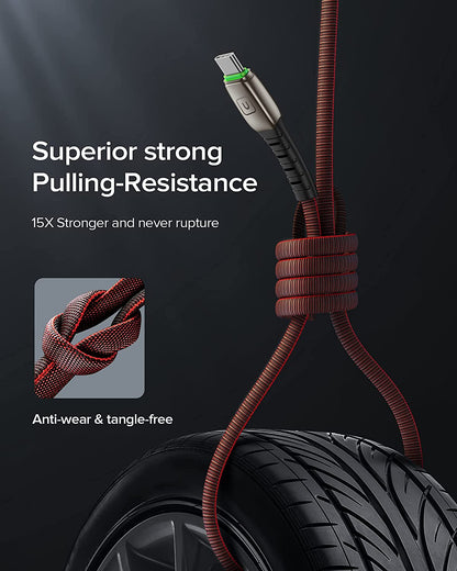 5-Pack USB Type C Cables - Fast Charging 3.1A QC3.0 - Durable Nylon, 1.6ft to 6.6ft, Compatible with Samsung Galaxy S20/S10/S9/S8, Note 10/9, LG, Google Pixel and More