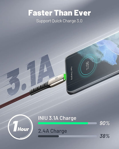 5-Pack USB Type C Cables - Fast Charging 3.1A QC3.0 - Durable Nylon, 1.6ft to 6.6ft, Compatible with Samsung Galaxy S20/S10/S9/S8, Note 10/9, LG, Google Pixel and More