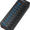 10-Port USB 3.0 Hub with Individual Power Switches & LEDs - 60W Power Adapter Included