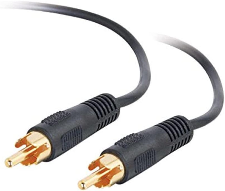 12ft Mono RCA Audio Cable - High-Quality Black Value Series Cable for Superior Sound Quality
