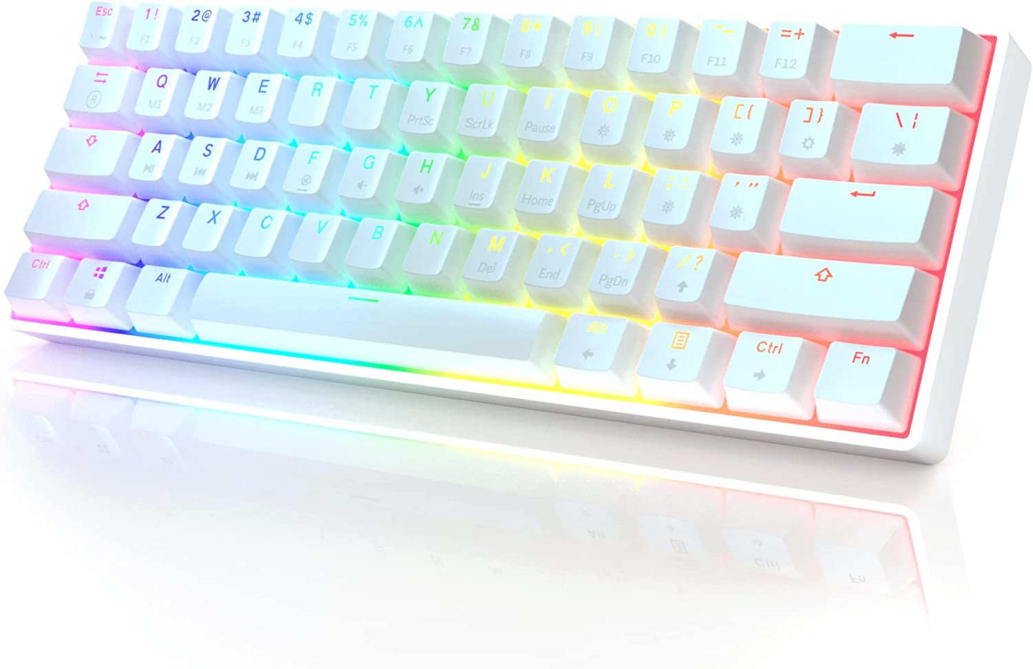 GK61 RGB Mechanical Gaming Keyboard - 61 Keys Wired Programmable with Gateron Optical Brown Switches for PC/Mac Gamers