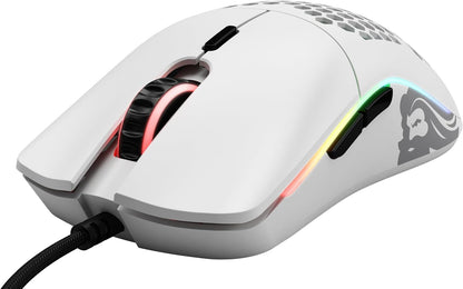 Model O Superlight Wired Gaming Mouse - 67G Honeycomb Design, RGB Lighting, Pixart 3360 Sensor, Omron Switches, Ambidextrous - Matte White