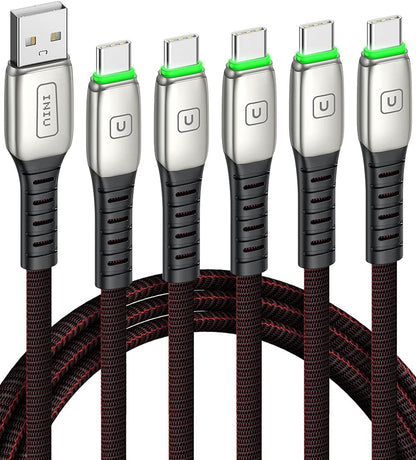5-Pack USB Type C Cables - Fast Charging 3.1A QC3.0 - Durable Nylon, 1.6ft to 6.6ft, Compatible with Samsung Galaxy S20/S10/S9/S8, Note 10/9, LG, Google Pixel and More