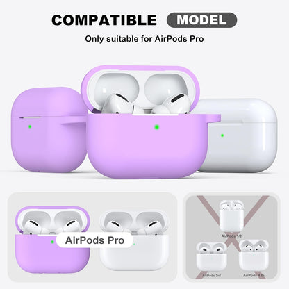 Lavender Silicone Protective Case for AirPods Pro 1st & 2nd Gen with Cleaner Kit and Keychain - Stylish Accessory for Men and Women